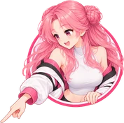 NagataPress mascot leaning out and pointing down